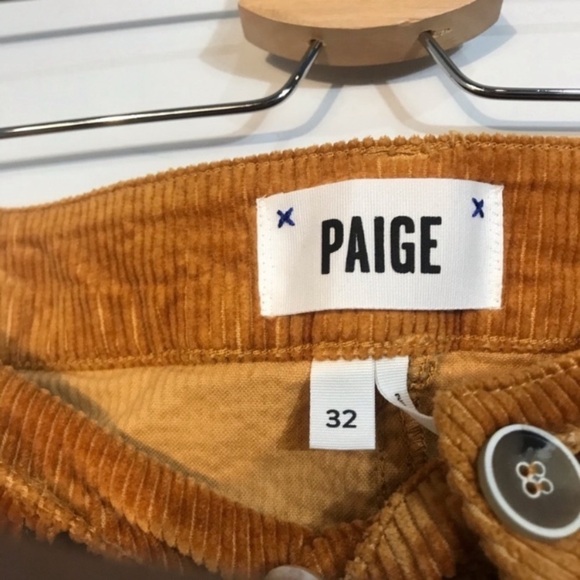 PAIGE Hoxton Ankle Skinny Corduroy Pants Mustard Yellow Gold - Picture 12 of 14